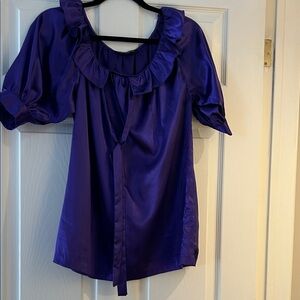 Mario Serrani Vibrant Purple Blouse with Ruffle Detail
